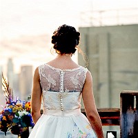 Custom Painted Wedding Dresses And Accessories
